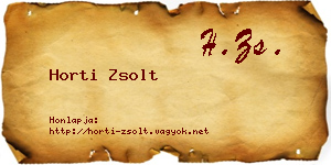 Horti Zsolt névjegykártya